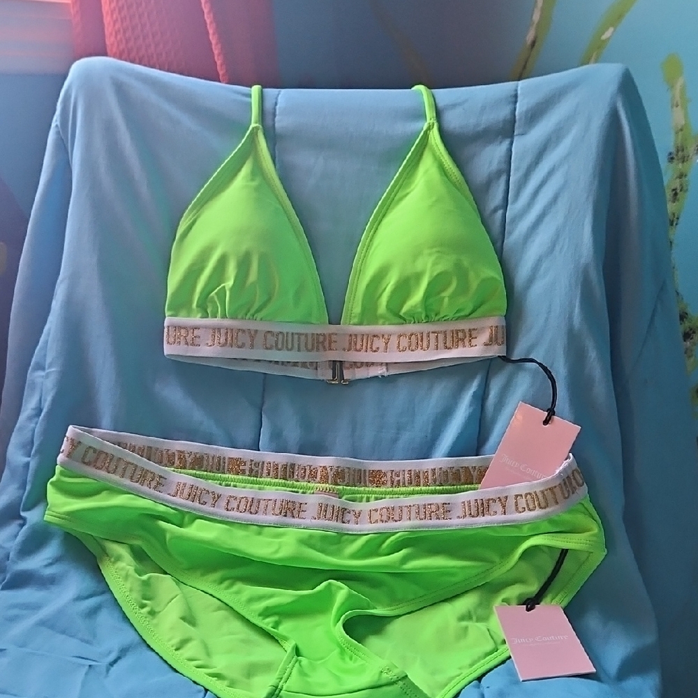Juicy Couture Neon Green Bikini Set See Description